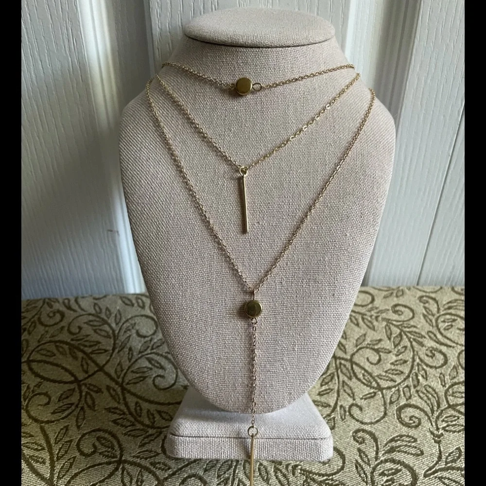3 for 30 $ BOHO  Multi Layer  gold filled NECKLACE